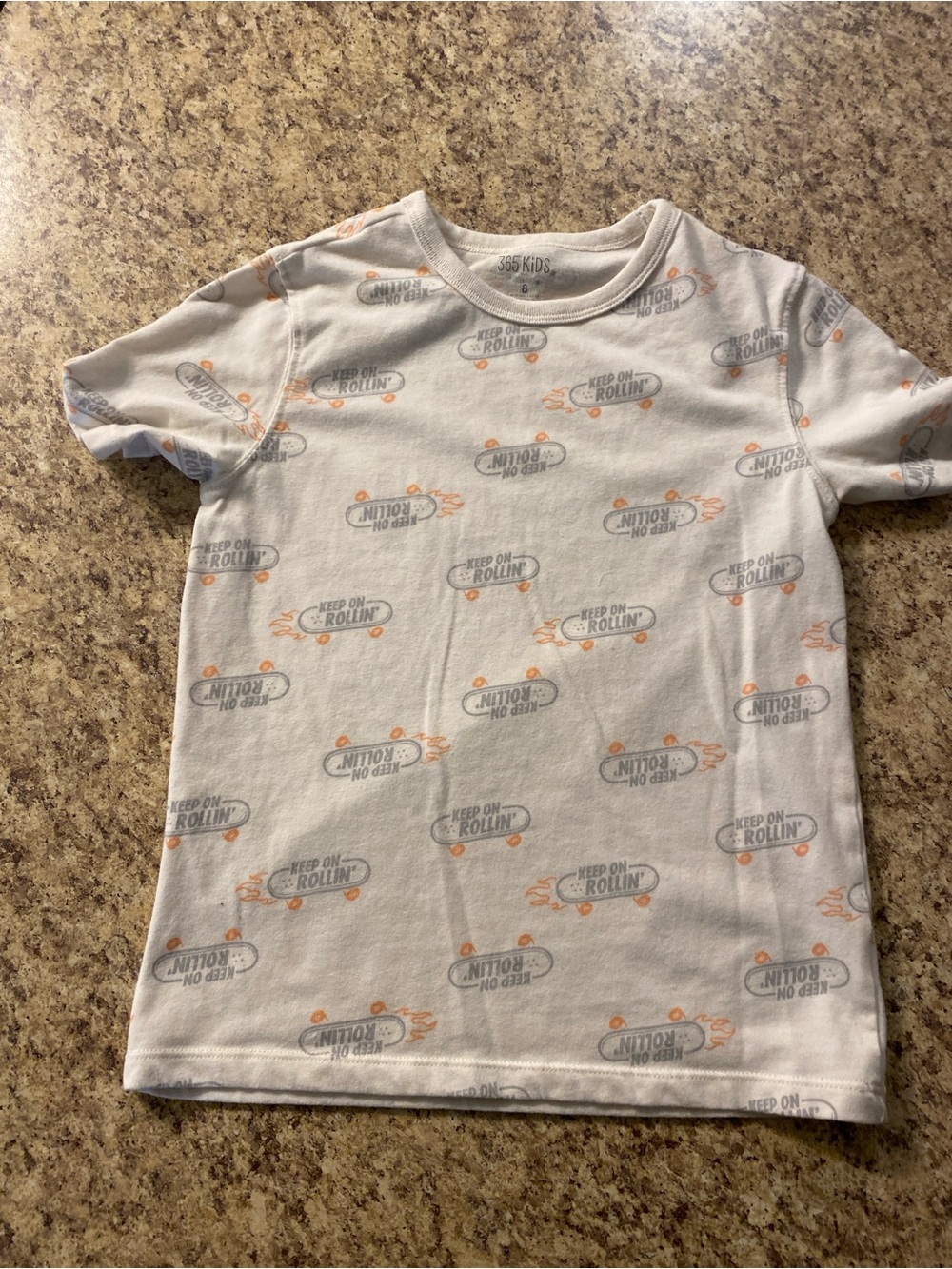 Garanimals White Short-Sleeve Tee with Orange and Gray Skate Print